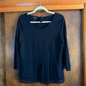 Talbots Black design Hem shirt